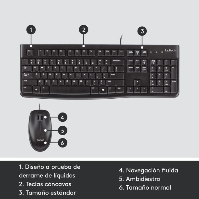 Logitech Combo Teclado/Ratón MK120 USB 920-002550 5