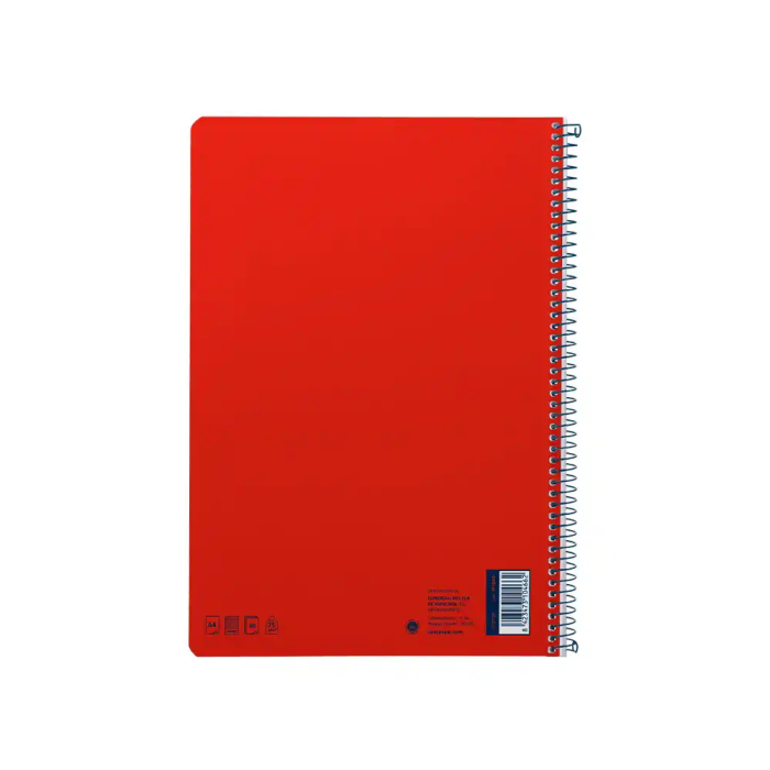 Liderpapel Cuaderno Espiral A4 Smart Tapa Blanda 80 Hojas 75gr Cuadro 4mm Con Margen Color Rojo 2