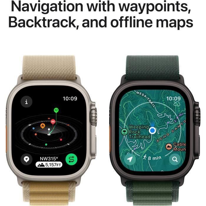 Apple Watch Ultra 2 GPS + Cellular 49 mm Caja Titanio Negro Correa Trail Loop Negra S/M 5 Apple Watch Ultra 2 GPS + Cellular 49 mm Caja Titanio Negro Correa Trail Loop Negra S/M 5