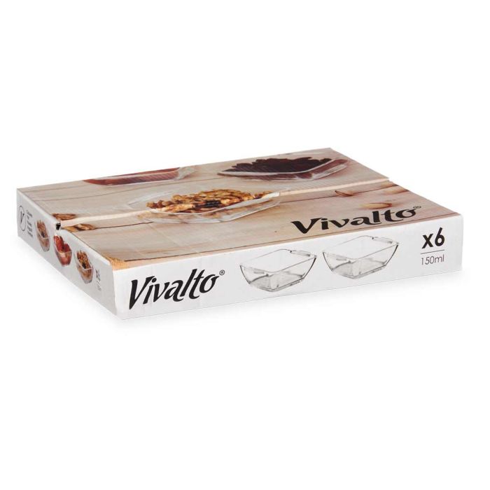 Cazuela Vidrio Aperitivo Cuadrada Con Asas 150Ml Vivalto 10X3CM (36 Unidades) 2 Cazuela Vidrio Aperitivo Cuadrada Con Asas 150Ml Vivalto 10X3CM (36 Unidades) 2