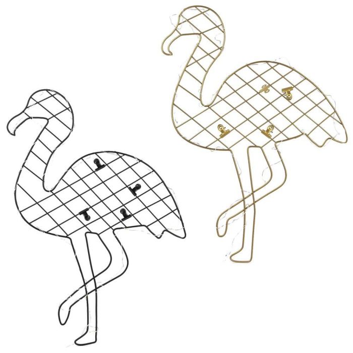 Home Deco Factory Portafotos Flamenco con Pinzas e Iluminación LED para Colgar o Apoyar Recuerdos Decoración 2