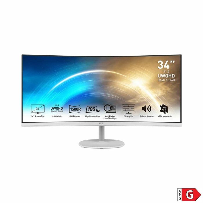 Monitor MSI MP341CQW Blanco 34" UWQHD VA 5