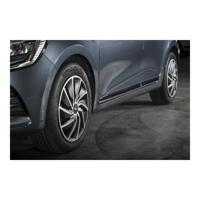 WRC Juego de 4 Tapacubos Bicolores 14 Pulgadas Negro Mate y Gris Plateado Diseño Deportivo TURBO en ABS 5 WRC Juego de 4 Tapacubos Bicolores 14 Pulgadas Negro Mate y Gris Plateado Diseño Deportivo TURBO en ABS 5