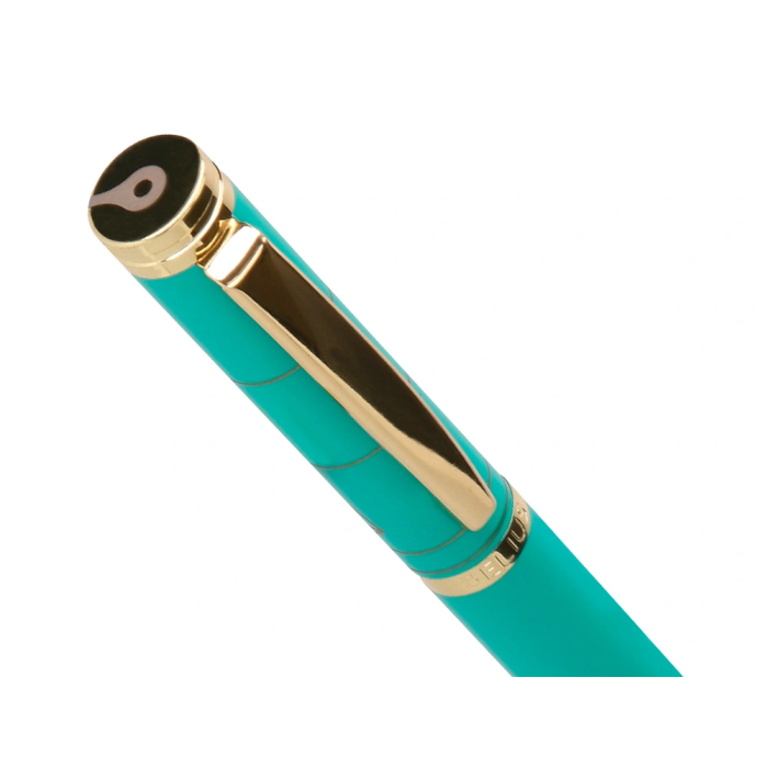 Belius Bolígrafo y Estuche Soiree Art Deco Turquesa y Dorado Tinta Azul Caja de Diseño 11