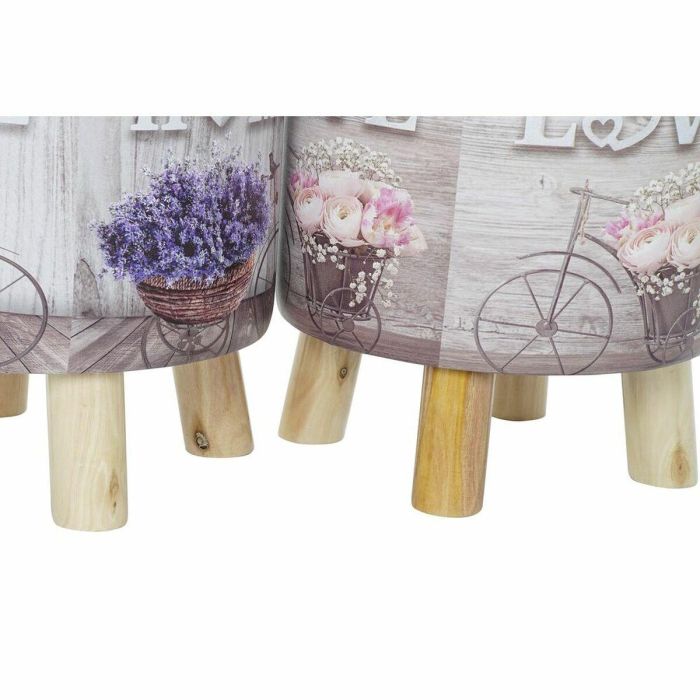 Reposapies Shabby DKD Home Decor Gris Lila 30 x 30 x 30 cm (2 Unidades) 1 Reposapies Shabby DKD Home Decor Gris Lila 30 x 30 x 30 cm (2 Unidades) 1
