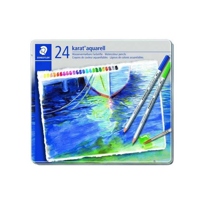 Lapices Acuarelables Staedtler 125 Karat Estuche Metal De 24
