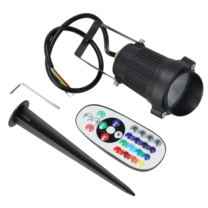 Foco Led para Jardín 5W RGBW 60° IP65 Negro con Mando a Distancia para Exteriores 4