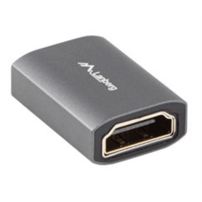 Lanberg AD-HDMI-02 Cambiador de Género HDMI-A 2.1 | Adaptador Hembra a Hembra | Conectores Chapados en Oro | Color Plata 1