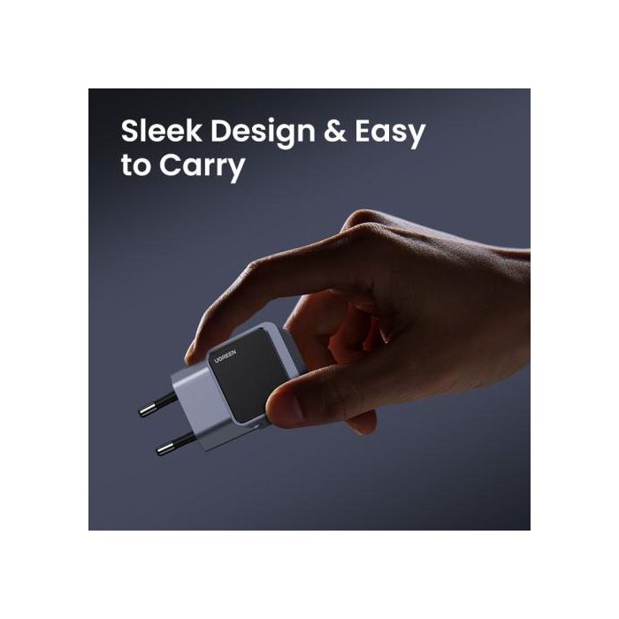 UGREEN 35041 Nexode S Cargador Rápido USB-C GaN de 30W para Teléfono Móvil, Batería Portátil, Teléfono Gris 4