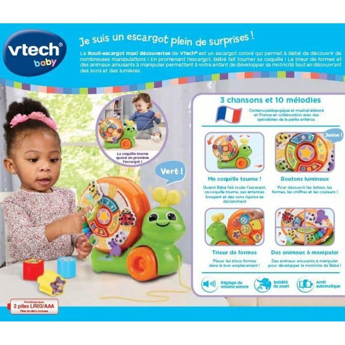 Sonajero Vtech ROULI-ESCARGOT MAXI DISCOVERIES Caracol 1 Sonajero Vtech ROULI-ESCARGOT MAXI DISCOVERIES Caracol 1