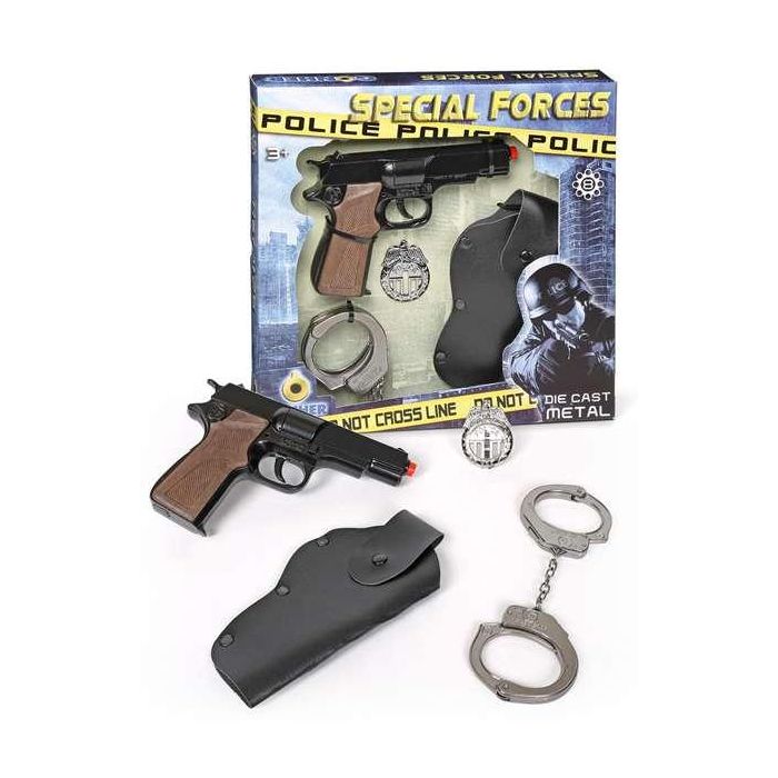 Gonher Pistola Policia 8 Tiros con Complementos Cartuchera, Esposas y Estrella 1