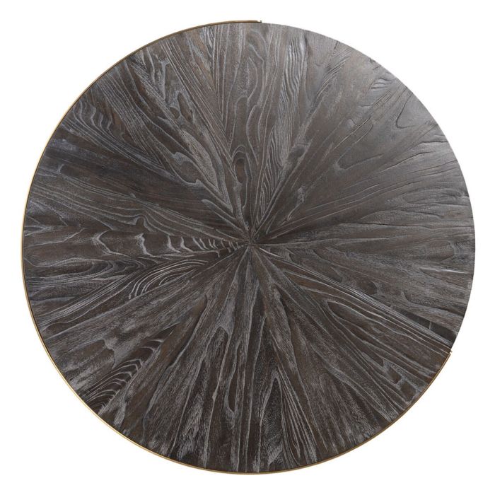 Mesa de Centro Dorado Marrón oscuro 90 x 90 x 45 cm 2