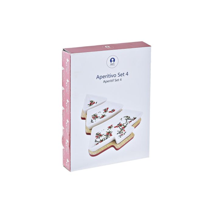 DKD Home Decor Aperitivo Navidad Tradicional Gres Bambú Rojo Blanco Natural Árbol Set 4 Piezas 27 x 3.8 x 20 cm 3 DKD Home Decor Aperitivo Navidad Tradicional Gres Bambú Rojo Blanco Natural Árbol Set 4 Piezas 27 x 3.8 x 20 cm 3