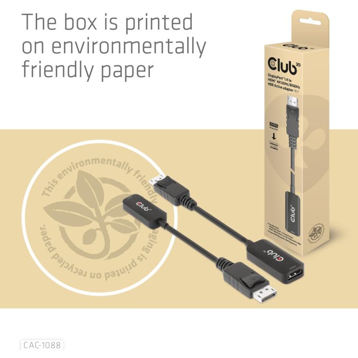 Club3D Adaptador DisplayPort 1.4 a HDMI HDR 8K60Hz / 4K120Hz Activo - Conector Macho a Hembra - 0.21m 8 Club3D Adaptador DisplayPort 1.4 a HDMI HDR 8K60Hz / 4K120Hz Activo - Conector Macho a Hembra - 0.21m 8