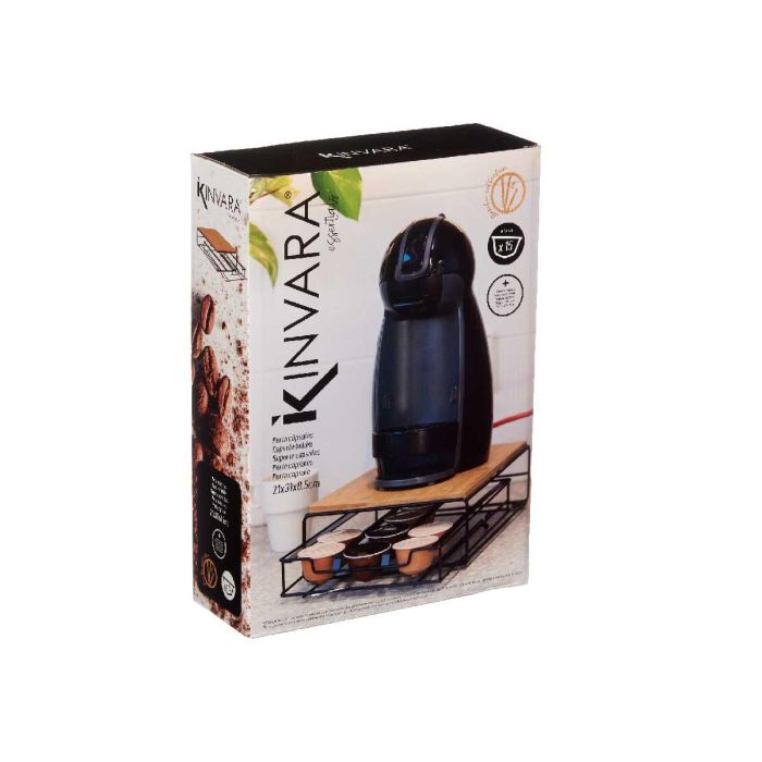 Organizador de Cápsulas de Café Negro Natural Metal Bambú 21 x 57 x 8,5 cm 2 Organizador de Cápsulas de Café Negro Natural Metal Bambú 21 x 57 x 8,5 cm 2