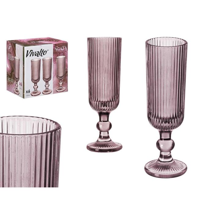 Copa Cava Rosa Rayas 160Ml Vivalto 6x18x6cm (24 Unidades) 0 Copa Cava Rosa Rayas 160Ml Vivalto 6x18x6cm (24 Unidades) 0