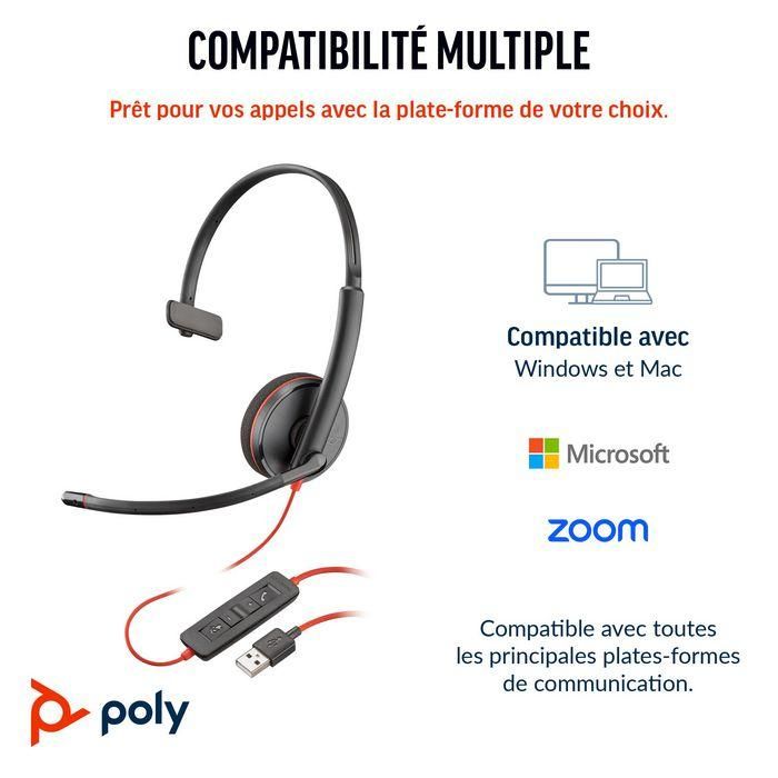 Poly Blackwire 3210 Monaural USB-C Auriculares con Micrófono (Bulk) 0 Poly Blackwire 3210 Monaural USB-C Auriculares con Micrófono (Bulk) 0