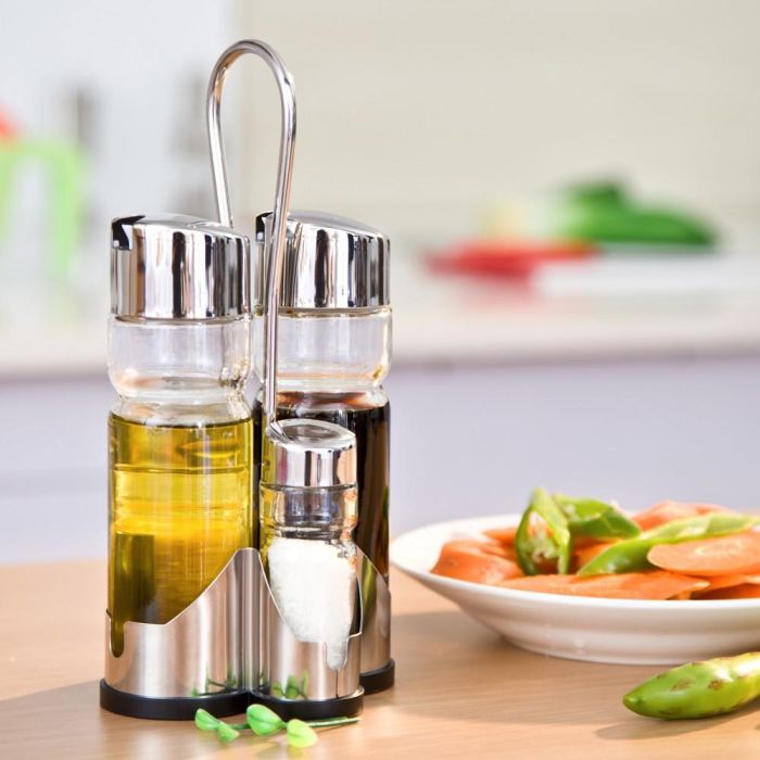 Aceitera, Vinagrera y Saleros con Soporte Anna (12 Unidades) 1 Aceitera, Vinagrera y Saleros con Soporte Anna (12 Unidades) 1