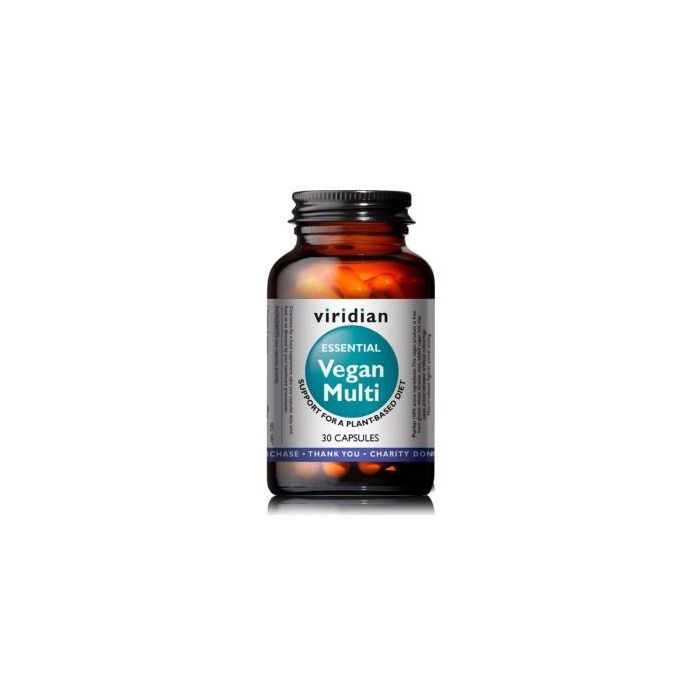 VIRIDIAN Vegan Multi Essential 30 Cápsulas con 27 Nutrientes Esenciales para Energía y Reducir la Fatiga