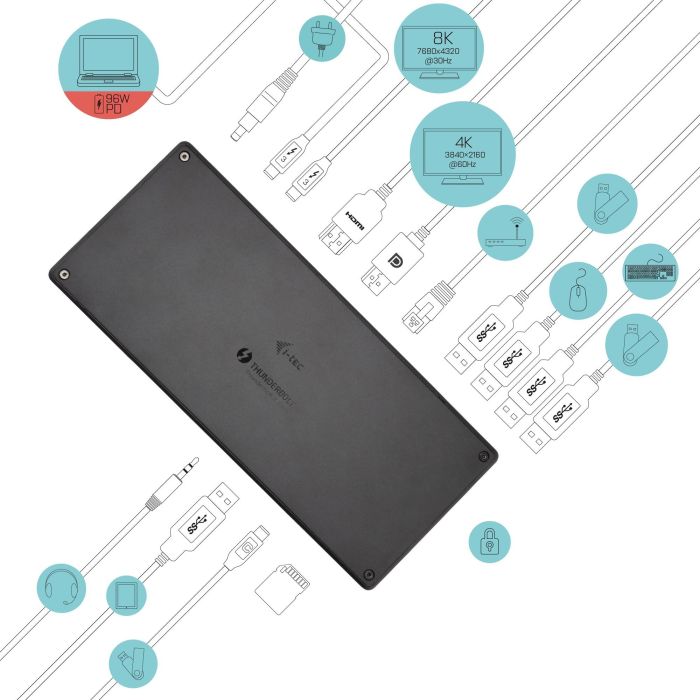Dockstation i-Tec TB3TRIPLEDOCKPD Negro 7