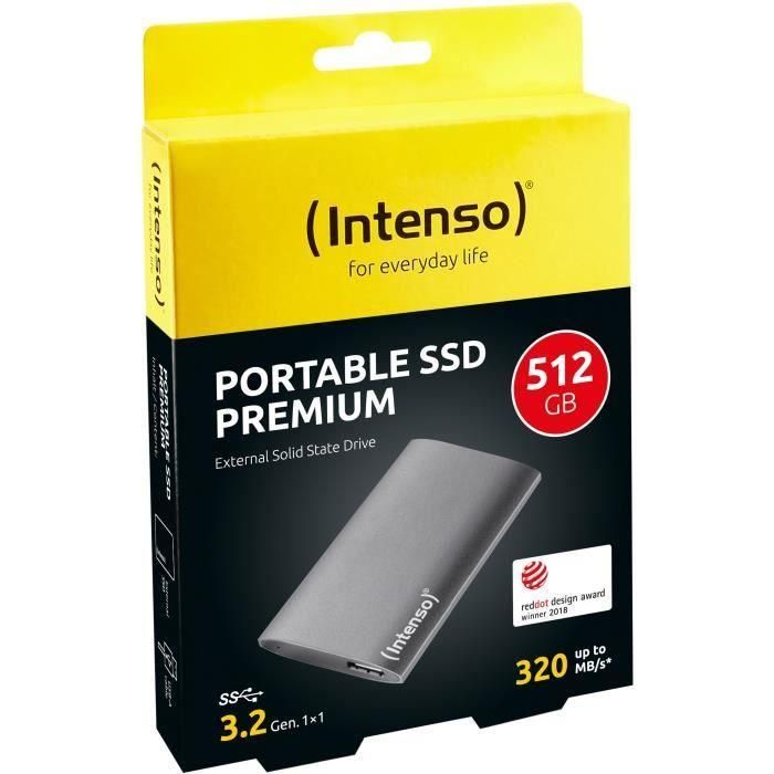 Disco Duro Externo INTENSO 3823450 SSD 512 GB Antracita 1