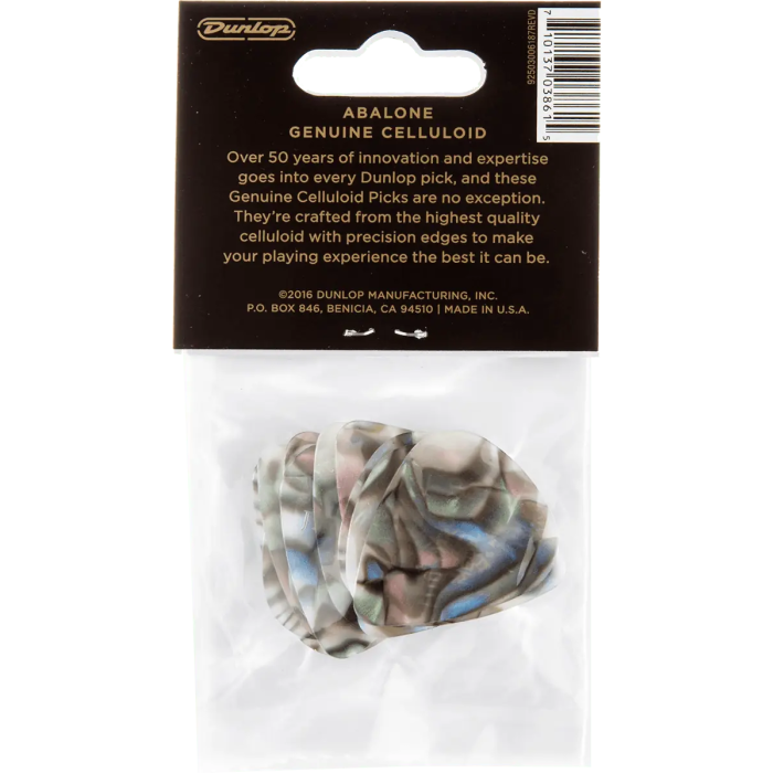 DUNLOP Púas Genuine Celluloid Abalón - Medium - Pack 12 3