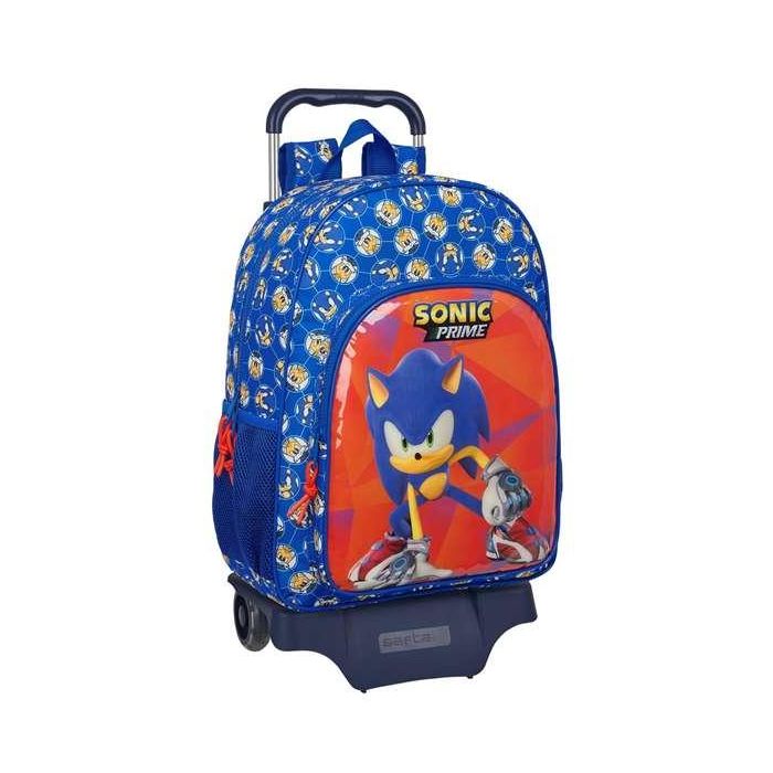Mochila Escolar con Ruedas Sonic Prime Azul 33 x 42 x 14 cm Mochila Escolar con Ruedas Sonic Prime Azul 33 x 42 x 14 cm