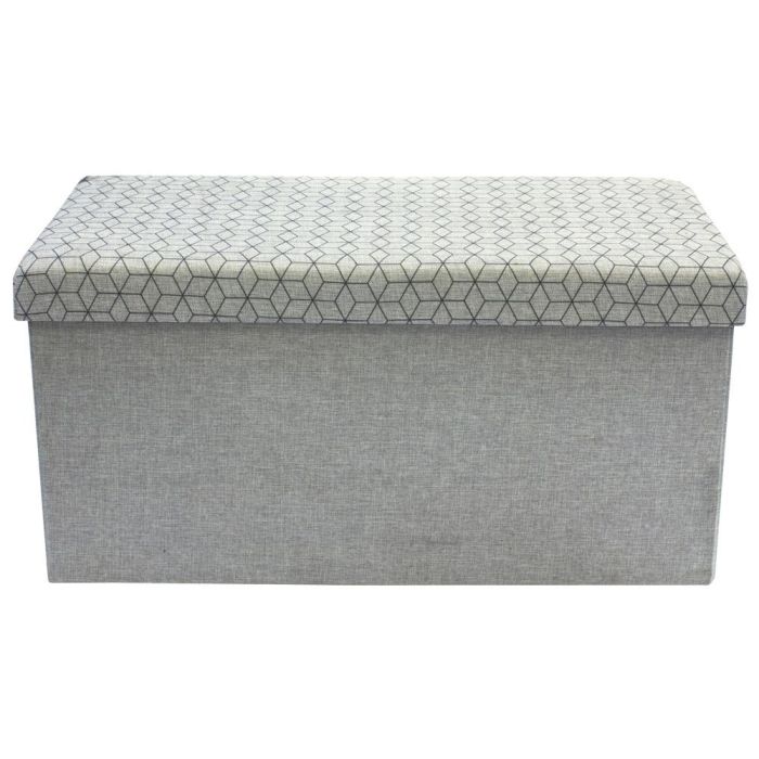 Home Deco Factory Banco Puf Plegable Gris Claro 76x38x38 cm 1