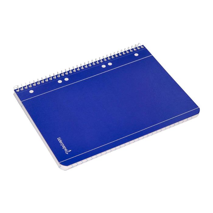 Cuaderno Espiral Liderpapel A5 Micro Serie Azul Tapa Blanda 80H 75 gr Cuadro5 mm 6 Taladros Azul 5 unidades 5