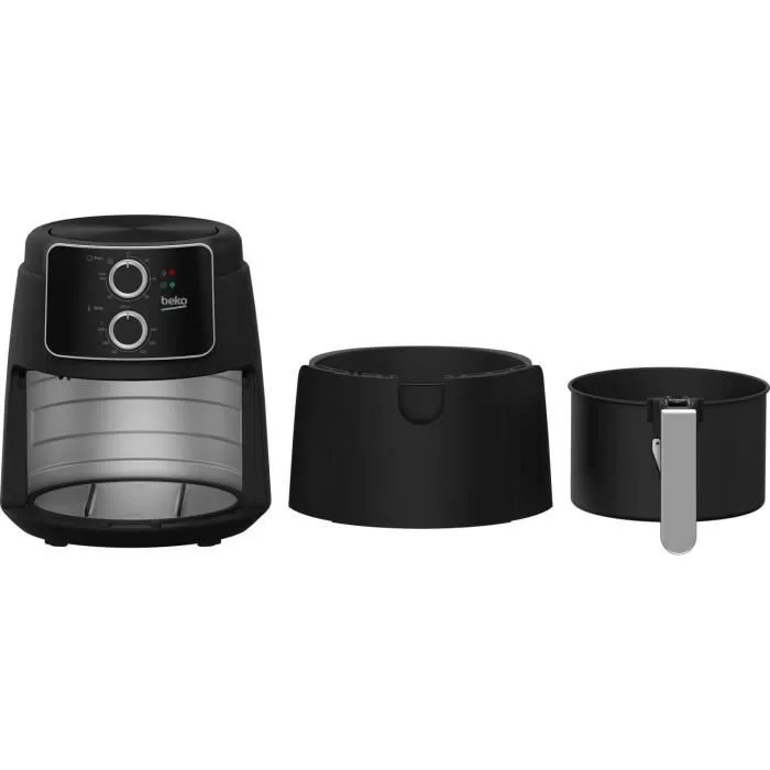 Beko Freidora sin aceite FRL2242B, 1500W, 3.9L (0.8kg), Temporizador, Negra 1 Beko Freidora sin aceite FRL2242B, 1500W, 3.9L (0.8kg), Temporizador, Negra 1