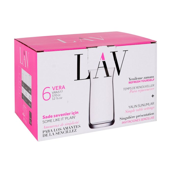 Set 6 Vasos Altos 370 cc Vera - Lav (8 Cajas) 8 Set 6 Vasos Altos 370 cc Vera - Lav (8 Cajas) 8