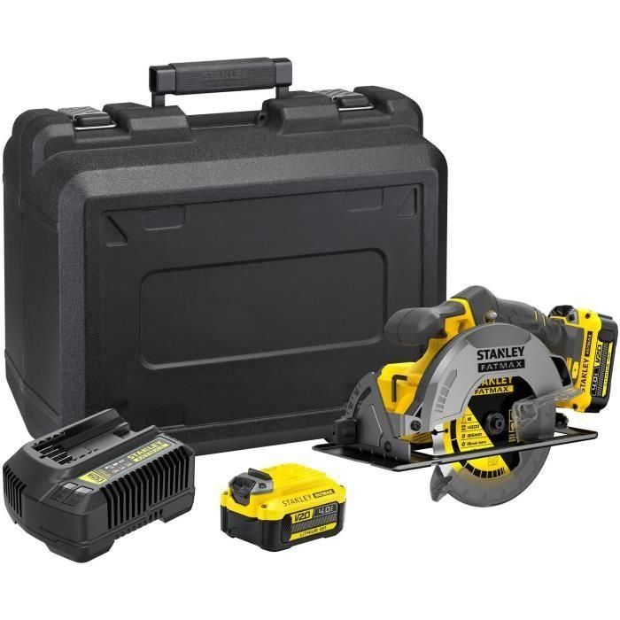Sierra Circular - STANLEY FATMAX V20 - SFMCS500M2K-QW - 165 mm - Litio 18V - 2 Baterías 4Ah Sierra Circular - STANLEY FATMAX V20 - SFMCS500M2K-QW - 165 mm - Litio 18V - 2 Baterías 4Ah