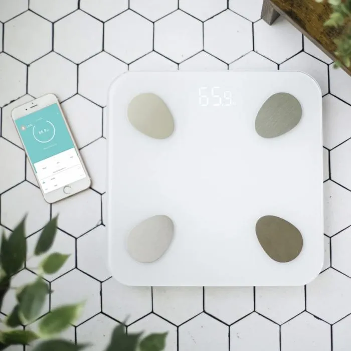 Livoo DOM428 Báscula de Baño Conectada con 13 Indicadores Corporales, Placa de Vidrio Templado, Pesa hasta 180 kg 0 Livoo DOM428 Báscula de Baño Conectada con 13 Indicadores Corporales, Placa de Vidrio Templado, Pesa hasta 180 kg 0