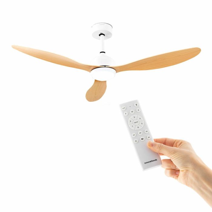 Ventilador de Techo con Luz LED y 3 Aspas ABS Wuled InnovaGoods Madera 36 W 52" Ø132 cm 3 Ventilador de Techo con Luz LED y 3 Aspas ABS Wuled InnovaGoods Madera 36 W 52" Ø132 cm 3