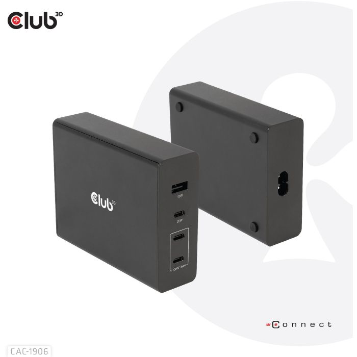 Club3D Ladegerät 3xUSB Typ C. 1xUSB Typ A. PD 132W. GaN retail 6 Club3D Ladegerät 3xUSB Typ C. 1xUSB Typ A. PD 132W. GaN retail 6