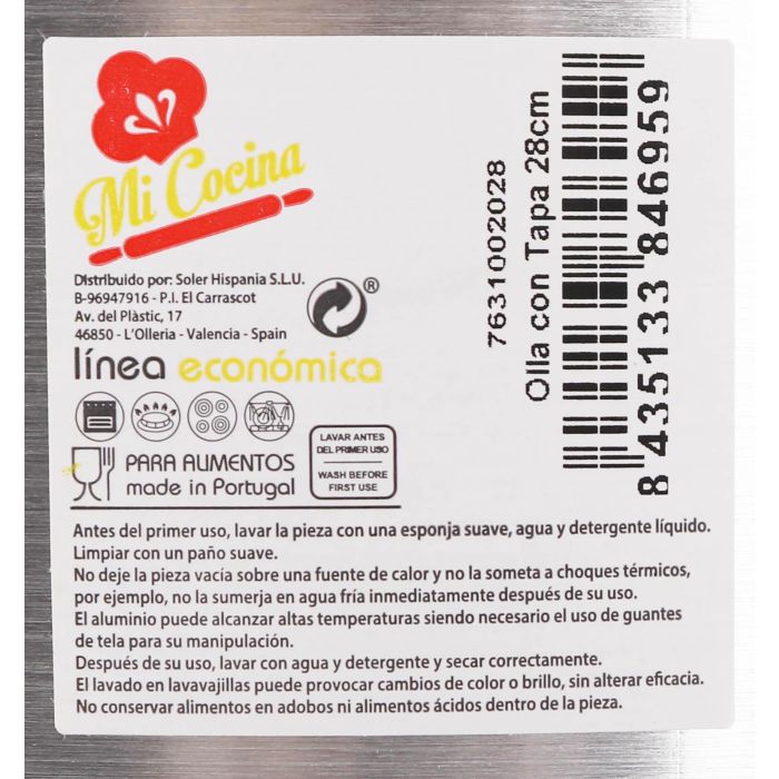 Mi Cocina Olla con Tapa de Aluminio 28 cm 12 Litros (2 Unidades) 1