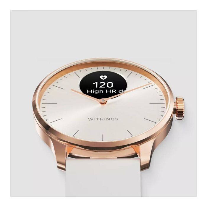 Withings ScanWatch Light - Reloj Inteligente Híbrido con Pantalla OLED, 37 mm, Caja Acero Oro Rosa y Correa Blanca, Monitor Cardíaco, Sueño, 30 días Batería 2 Withings ScanWatch Light - Reloj Inteligente Híbrido con Pantalla OLED, 37 mm, Caja Acero Oro Rosa y Correa Blanca, Monitor Cardíaco, Sueño, 30 días Batería 2