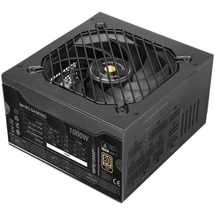 Fuente de Alimentación Mars Gaming MPB1000PSI/ 1000W/ Ventilador 14cm/ 80 Plus Gold Fuente de Alimentación Mars Gaming MPB1000PSI/ 1000W/ Ventilador 14cm/ 80 Plus Gold