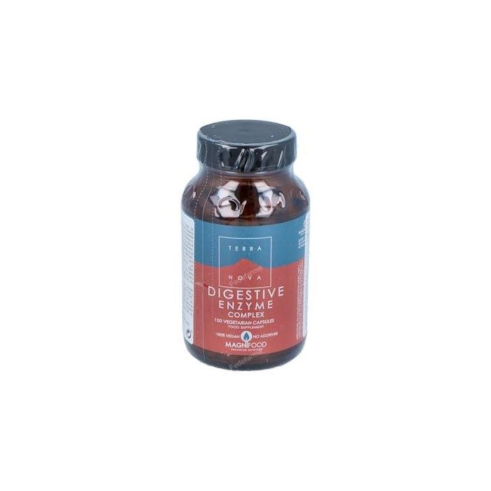 TERRANOVA Enzimas Digestivas Complex 100Vcap. Suplemento Vegan para Mantenimiento Digestivo con Hinojo, Jengibre y Alcachofera