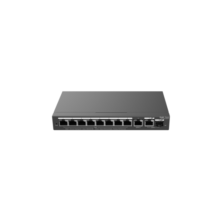 Ruijie Networks RG-ES210GS-P switch Gestionado L2 Gigabit Ethernet (10/100/1000) Energía sobre Ethernet (PoE) Negro Ruijie Networks RG-ES210GS-P switch Gestionado L2 Gigabit Ethernet (10/100/1000) Energía sobre Ethernet (PoE) Negro