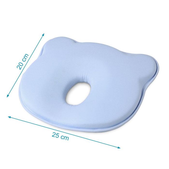 KioKids Almohada Ergonómica Anti-Plagiocefalia para Bebés Recién Nacidos, con Cavidad Central y Tejido Algodón 100% Azul 3