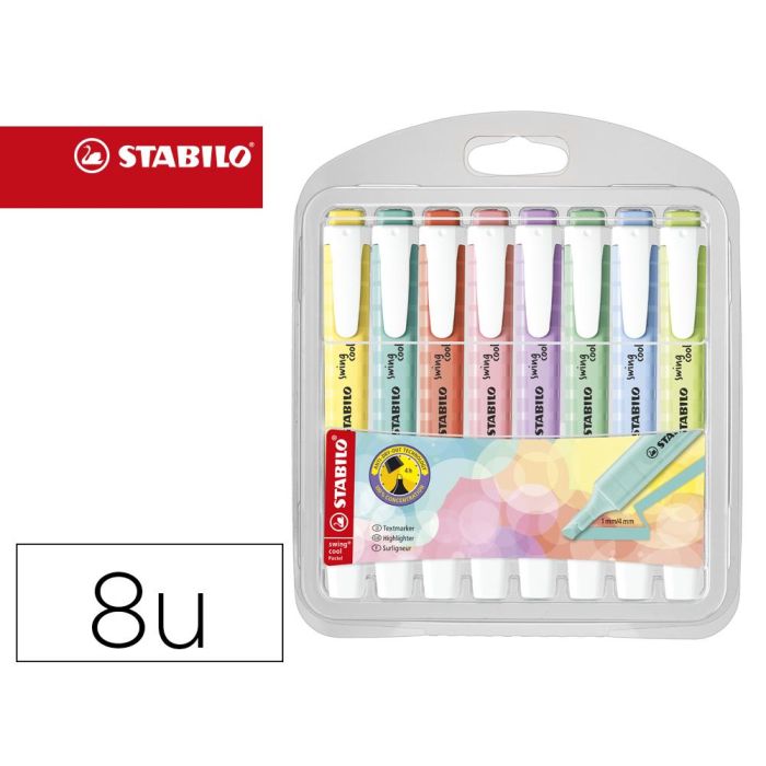 Stabilo Marcador Fluorescente Swing Cool Pastel C-Surtidos Blíster 8 Ud