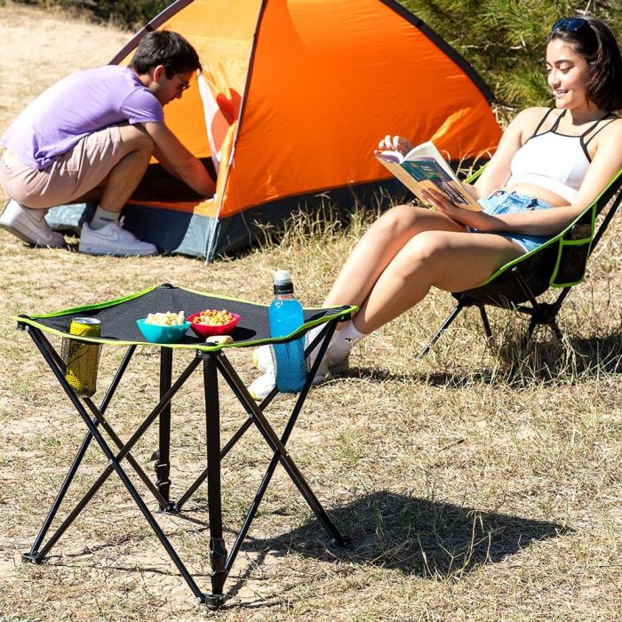 Mesa de Camping Textil Plegable con Funda Cafolby InnovaGoods 5 Mesa de Camping Textil Plegable con Funda Cafolby InnovaGoods 5