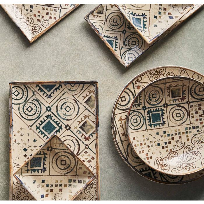 La Mediterranea Plato Postre Grecia 18x18 cm Elite Bri (12 Unidades) 1