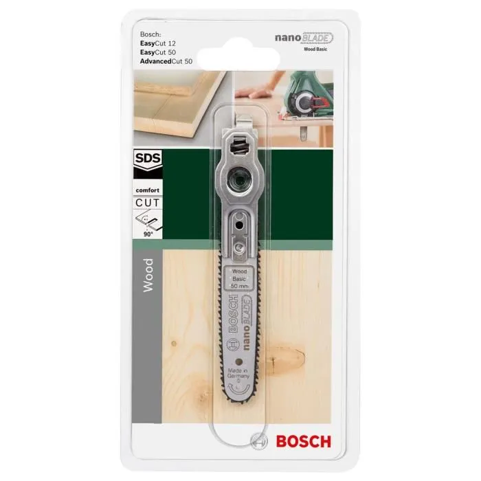 Bosch NANOBLADE WOOD BASIC 50 Cuchilla para EasyCut 12, EasyCut 50, Advanced Cut 50 con tecnología NanoBLADE 1