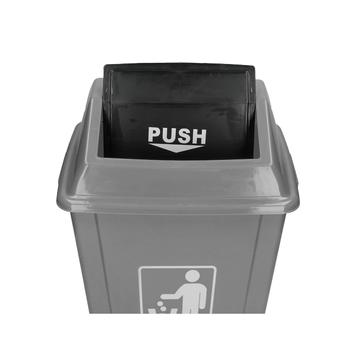 Q-connect Papelera Contenedor Plástico con Tapa de Balancín, 20 Litros, Gris, 340x240x450 mm 4