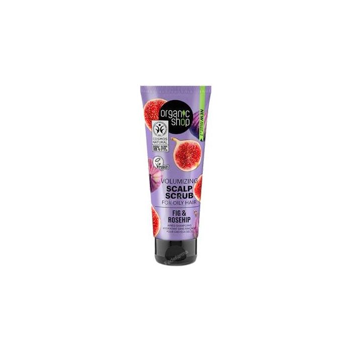 ORGANIC SHOP Exfoliante de Cuero Cabelludo Voluminizador Higo y Escaramujo para Cabello Graso 75 ml