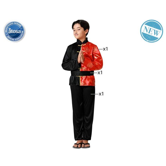 Disfraz Chino Negro Oriental Niño 7-9 Años Disfraz Chino Negro Oriental Niño 7-9 Años