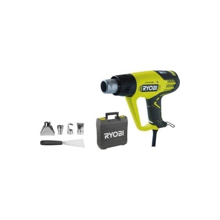 Ryobi EHG2020LCD Decapador de Aire Caliente 2000W con Pantalla LCD, para Pintura y Esmaltes, Incluye Rascador y 4 Boquillas Ryobi EHG2020LCD Decapador de Aire Caliente 2000W con Pantalla LCD, para Pintura y Esmaltes, Incluye Rascador y 4 Boquillas