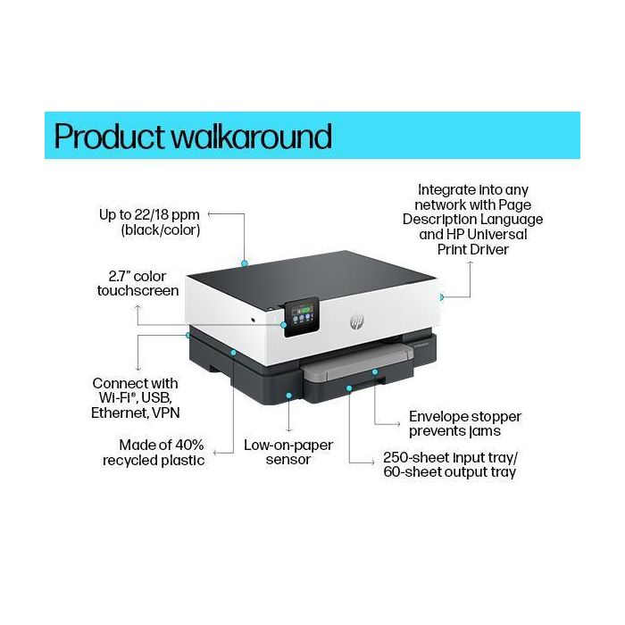 HP 9110b OfficeJet Pro Impresora de Inyección Tinta Color Profesional para Oficinas Híbridas y Distribuidas con Gestión Avanzada de Red 6 HP 9110b OfficeJet Pro Impresora de Inyección Tinta Color Profesional para Oficinas Híbridas y Distribuidas con Gestión Avanzada de Red 6